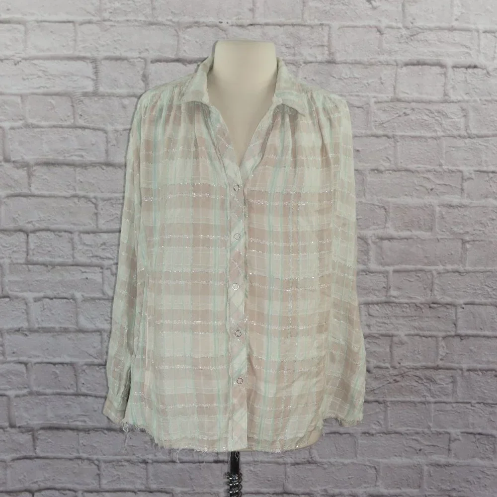 Free People We the Free Lela Plaid Tunic XS